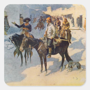 Zebulon Pike, das Santa Fe betritt Quadratischer Aufkleber