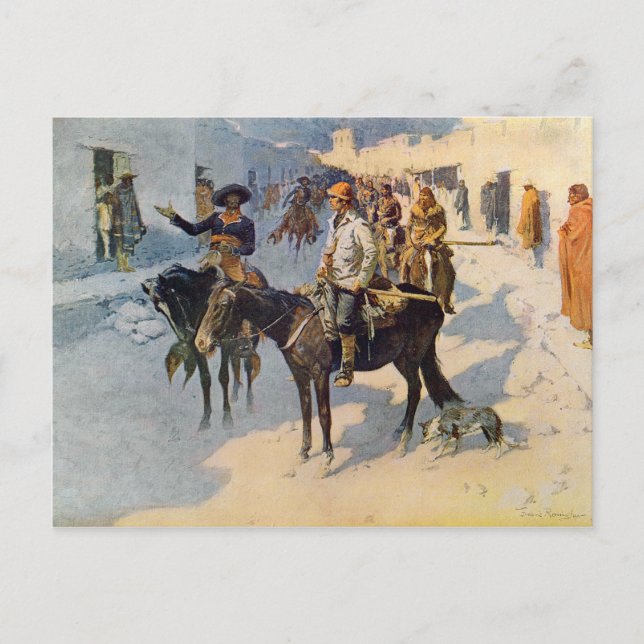 Zebulon Pike Entering Santa Fe Postkarte (Vorderseite)