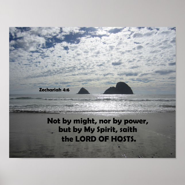Zech 4:6 Nicht durch Macht, nicht durch Power Poster (Vorne)