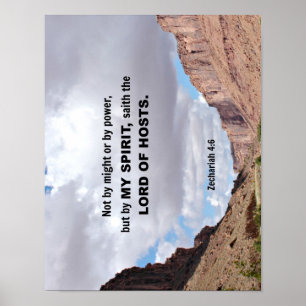 Zechariah 4:6 Weder durch Macht noch durch Power.. Poster