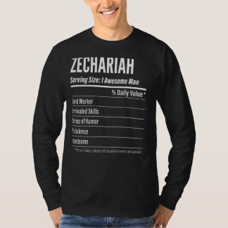 Zechariah Serving Size Nutrition Label Kalorien T-Shirt