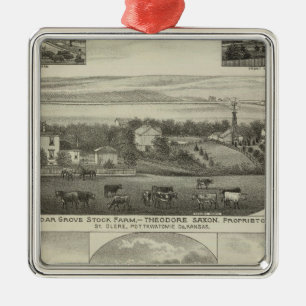 Zedar Grove Stock Farm und Roberts Ranch, Kansas Silbernes Ornament