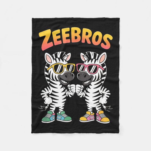 Zeebros Cute Zebra Duo Design For Zebros Lovers  Fleecedecke (Vorderseite)