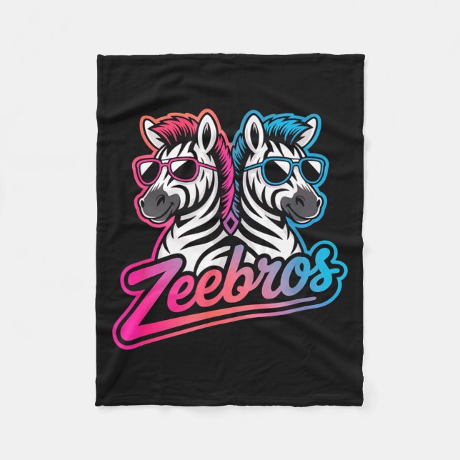 Zeebros Cute Zebra Duo Design For Zebros Lovers  Fleecedecke (Vorderseite)