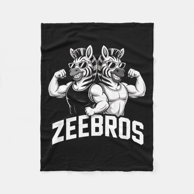 Zeebros Cute Zebra Duo Design For Zebros Lovers  Fleecedecke (Vorderseite)