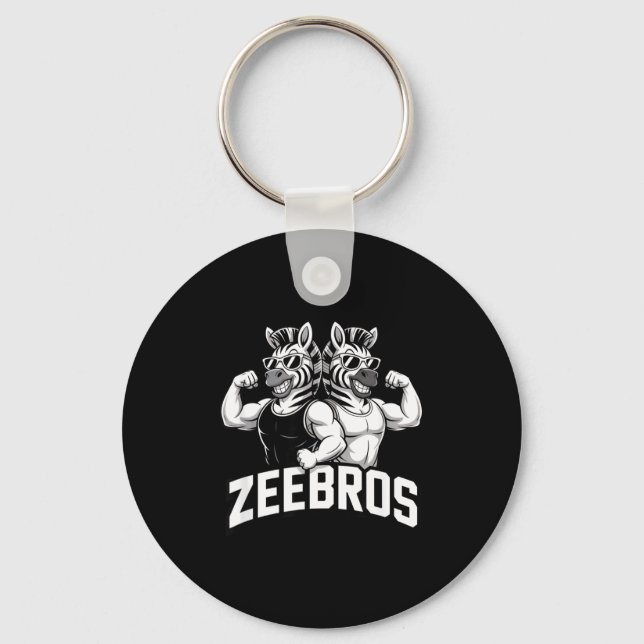 Zeebros Cute Zebra Duo Design For Zebros Lovers  Schlüsselanhänger (Vorderseite)