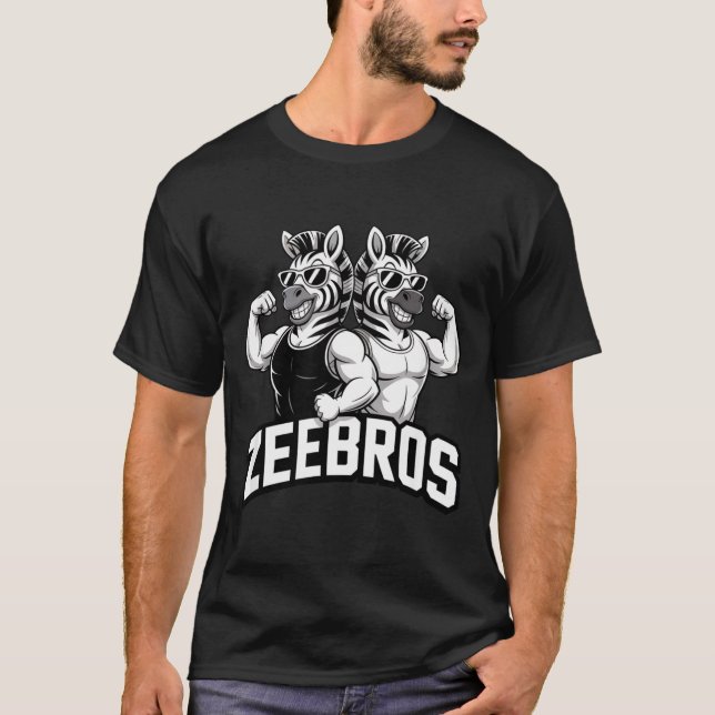 Zeebros Cute Zebra Duo Design For Zebros Lovers  T-Shirt (Vorderseite)
