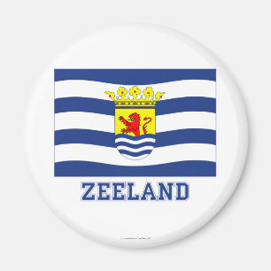 Zeeland-Flagge mit Namen Magnet