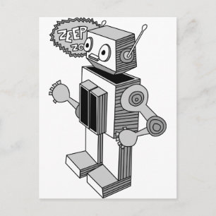 Zeep Zop Roboter Postkarte