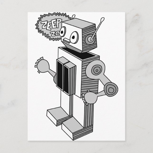 Zeep Zop Roboter Postkarte (Vorderseite)