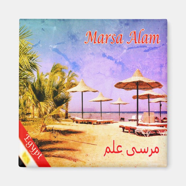 zEG025 MARSA ALAM strand, Ägypten, Rotes Meer, Küh Magnet (Vorne)