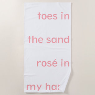 Zehen im Sand rosé in meiner Hand Strandtuch
