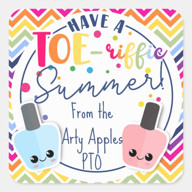 Zehennagel Quadratischer Aufkleber (Vorderseite)