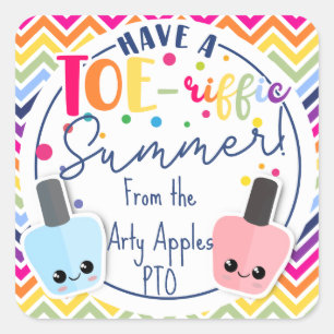 Zehennagel Quadratischer Aufkleber