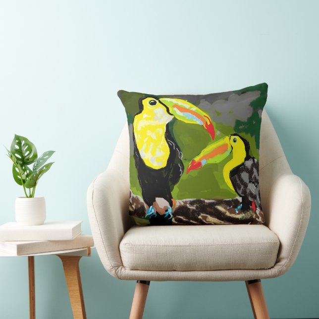 Zehenpilz : Paradiesvögel Kissen (Stuhl )