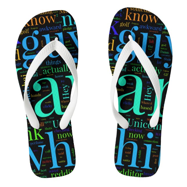 Zehenstegsandalen mit wiederholtem Namensdesign Flip Flops (Fußbett)