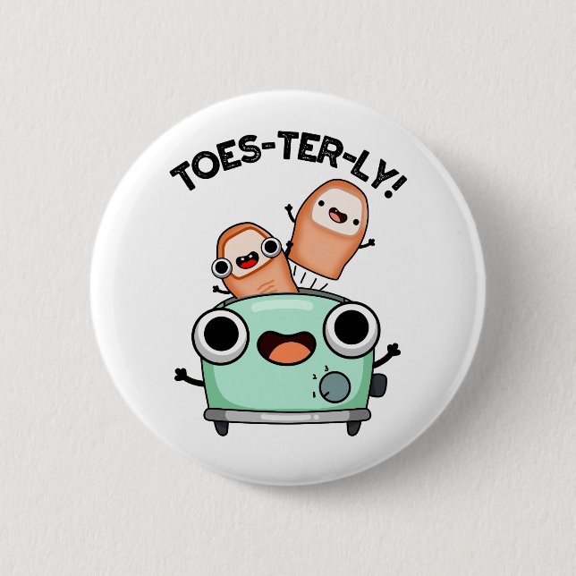 Zehenvierteljährlicher Funny Toe Pun Button (Vorderseite)