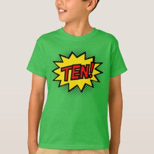 ZEHN! 10. Geburtstags-Geschenksuperhero-Logo-T - T-Shirt