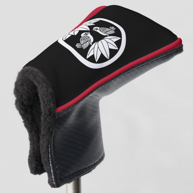 Zehn Bambus-Blätter und gegenüberliegende Spatzen Golf Headcover (3/4 Vorderseite)