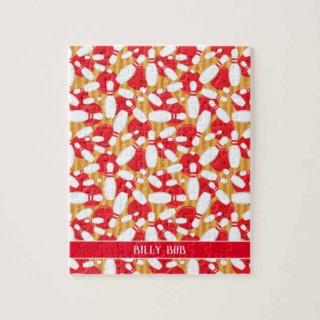 Zehn Button Bowling Alley Balls and Buttone Strike Puzzle (Vertikal)