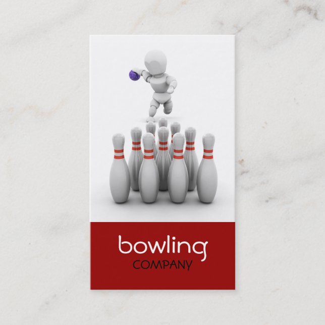Zehn Button Bowling Business Card Visitenkarte (Vorderseite)