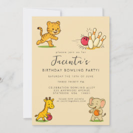 Zehn Button Bowling Geburtstagspartei Custom Einladung