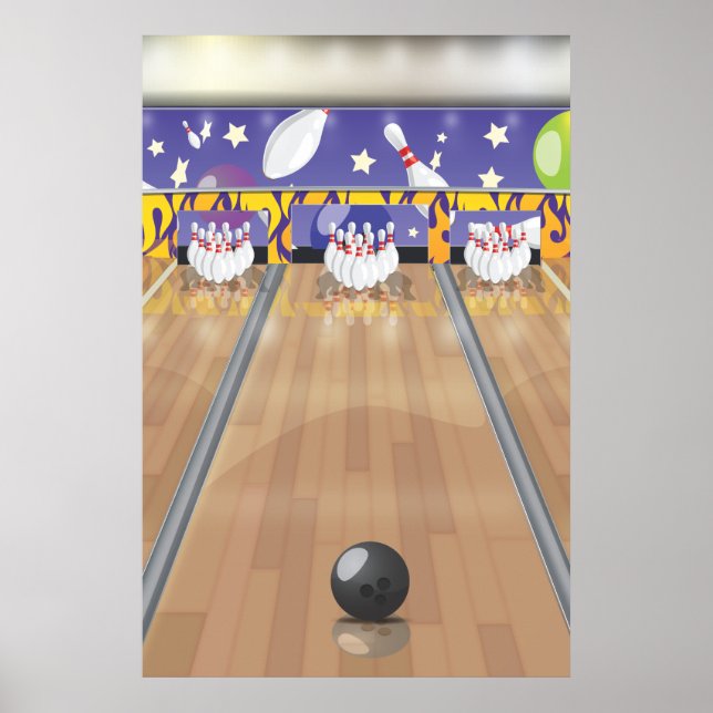 Zehn-Button-Bowling Poster (Vorne)