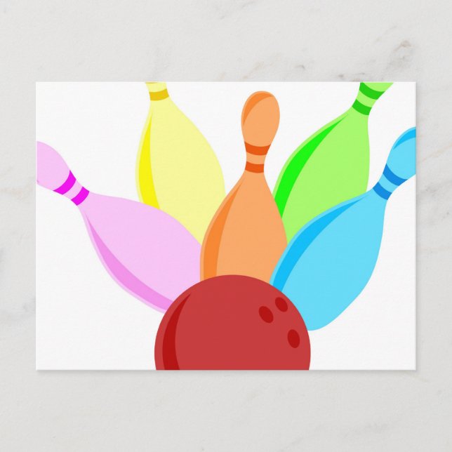 Zehn Button Bowling Postkarte (Vorderseite)