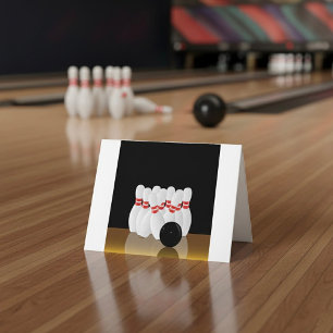 Zehn Button Bowling Strike Dankeskarte
