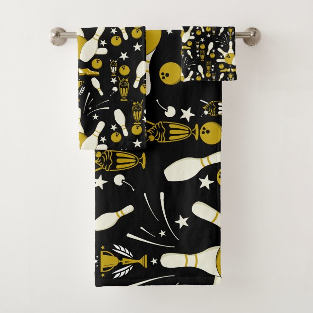 Zehn Button Bowling Wohngestaltung Badhandtuch Set (Insitu)