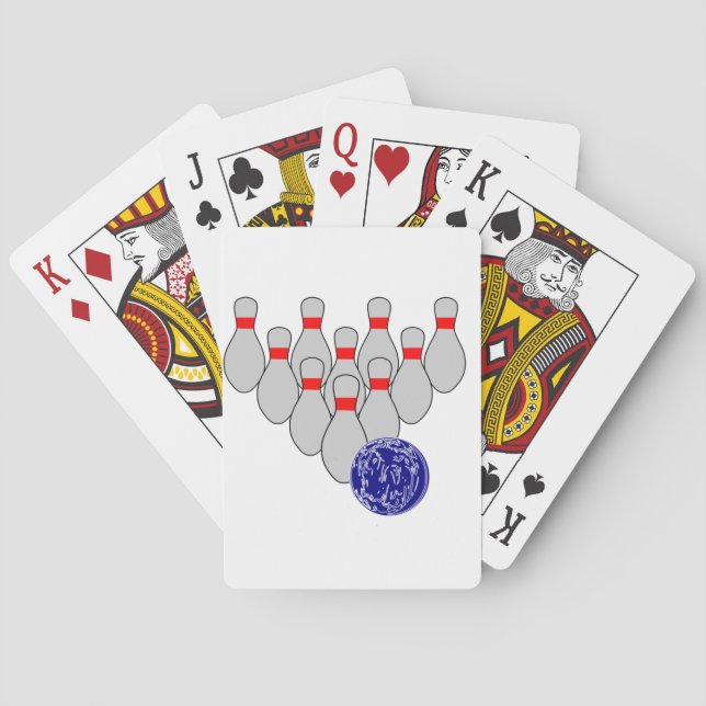 Zehn Button-Bowlings-Spielkarten Spielkarten (Rückseite)