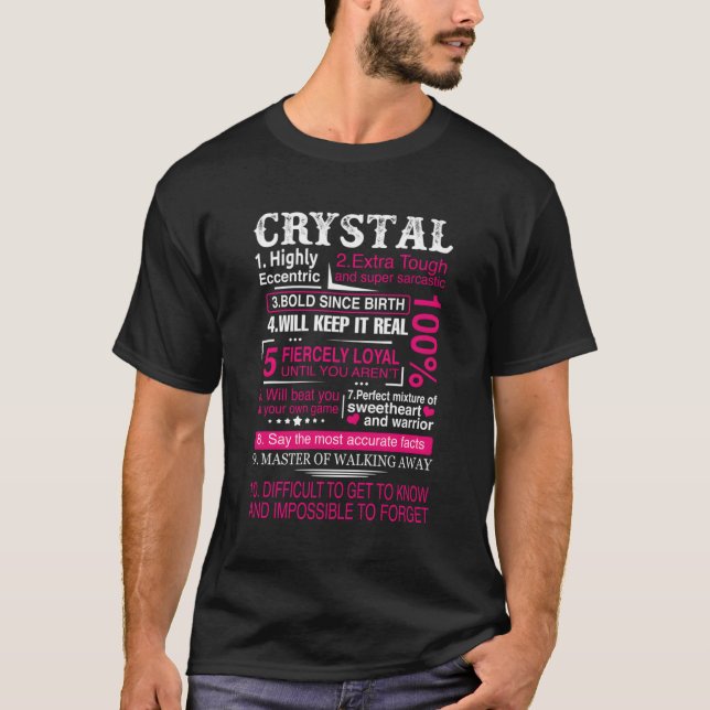 Zehn Fakten über Crystal First Name T-Shirt (Vorderseite)