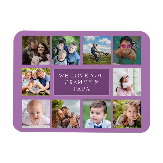 Zehn Familienfoto Collage Custom Magnet (Horizontal)