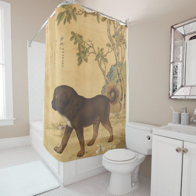 Zehn feine Hunde - Cangni (ein tibetischer Hund) Duschvorhang (Beispiel)