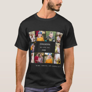 Zehn FotoCollage Opa Wir Liebe Sie Schwarzes Noteb T-Shirt