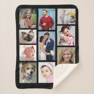 Zehn Fotos, Familienname, schwarz Sherpadecke