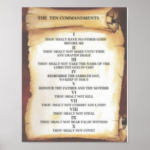 Zehn Gebote für den Bildtroll von Pergament Poster