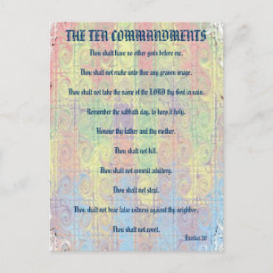 Zehn Gebote nach der Postkarte