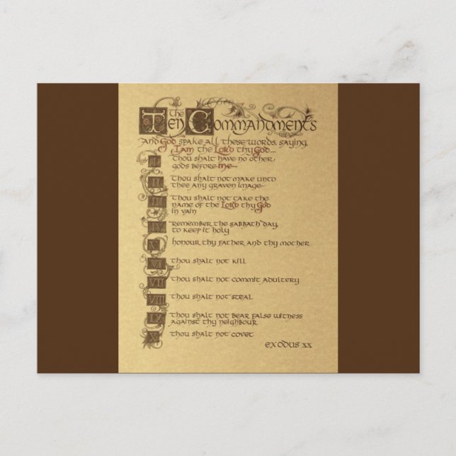 zehn Gebote Postkarte (Vorderseite)