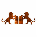Zehn Gebote und Löwen Fotoskulptur Magnet<br><div class="desc">Eine computergenerierte "Holzschnitzerei" im traditionellen Stil; Löwen,  die die zehn Gebote bewachen.</div>