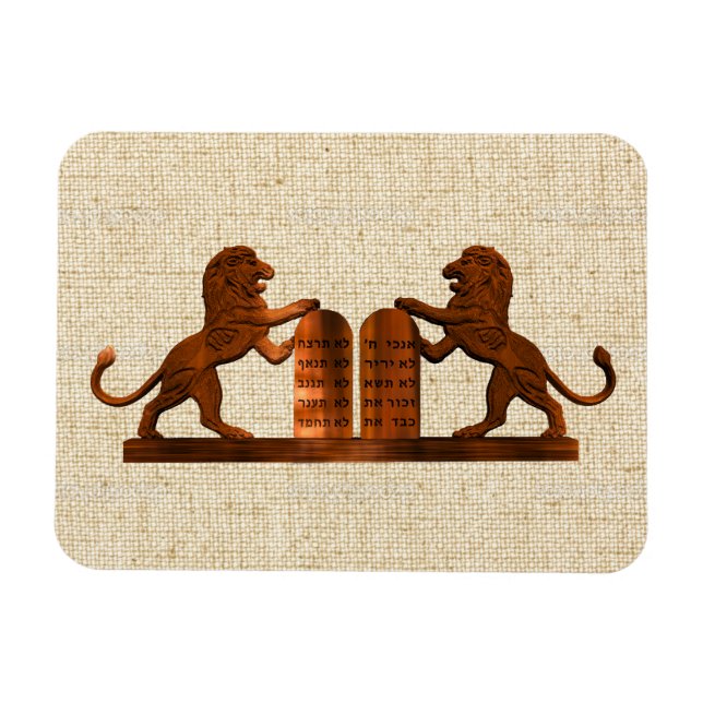 Zehn Gebote und Löwen Magnet (Horizontal)