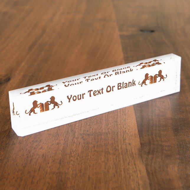 Zehn Gebote und Löwen Namensplakette (Seite)