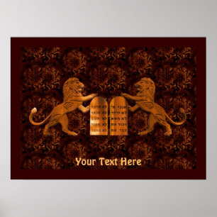 Zehn Gebote und Löwen Poster