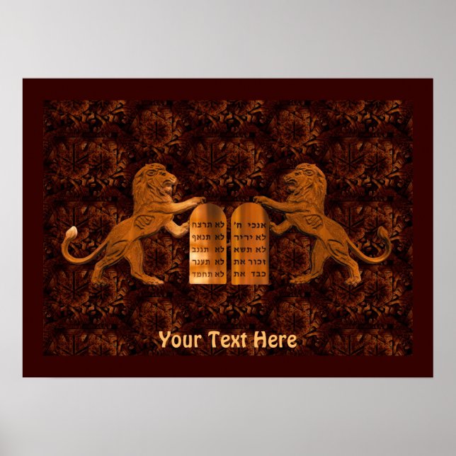 Zehn Gebote und Löwen Poster (Vorne)