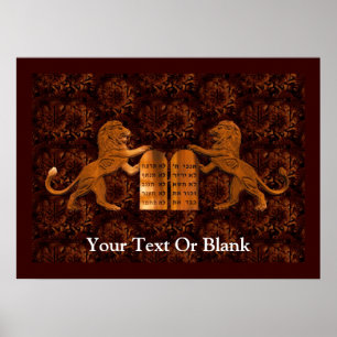 Zehn Gebote und Löwen Poster