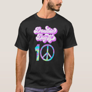 Zehn Geburtstage Doppel-Ziffern 10. Gefärbte Krawa T-Shirt