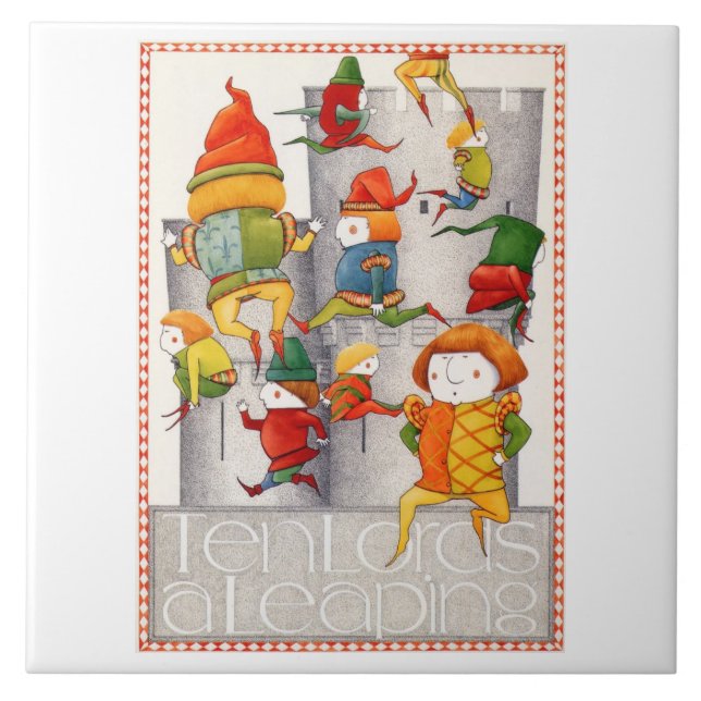 ZEHN GRÖSSER EINE LEAPIERE 6" Quadrat Keramik Tile Fliese (Vorderseite)