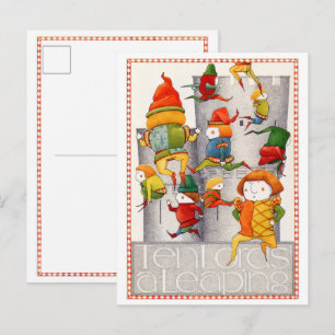 ZEHN GRÖSSERE EINE PLATTE FEIERTAGSPOSTKARTE