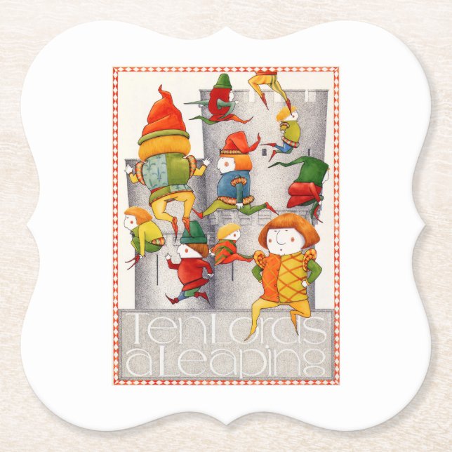 ZEHN GRÖSSERE Untersetzer eines SCHALTTASTENpapier (Vorderseite)