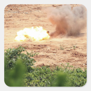 Zehn Hälftepfund Blöcke TNT Quadratischer Aufkleber